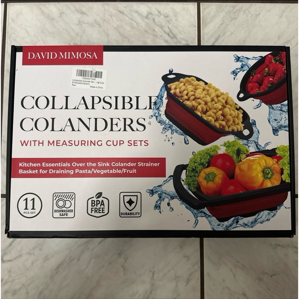 Collapsible Colanders with measuring cup sets